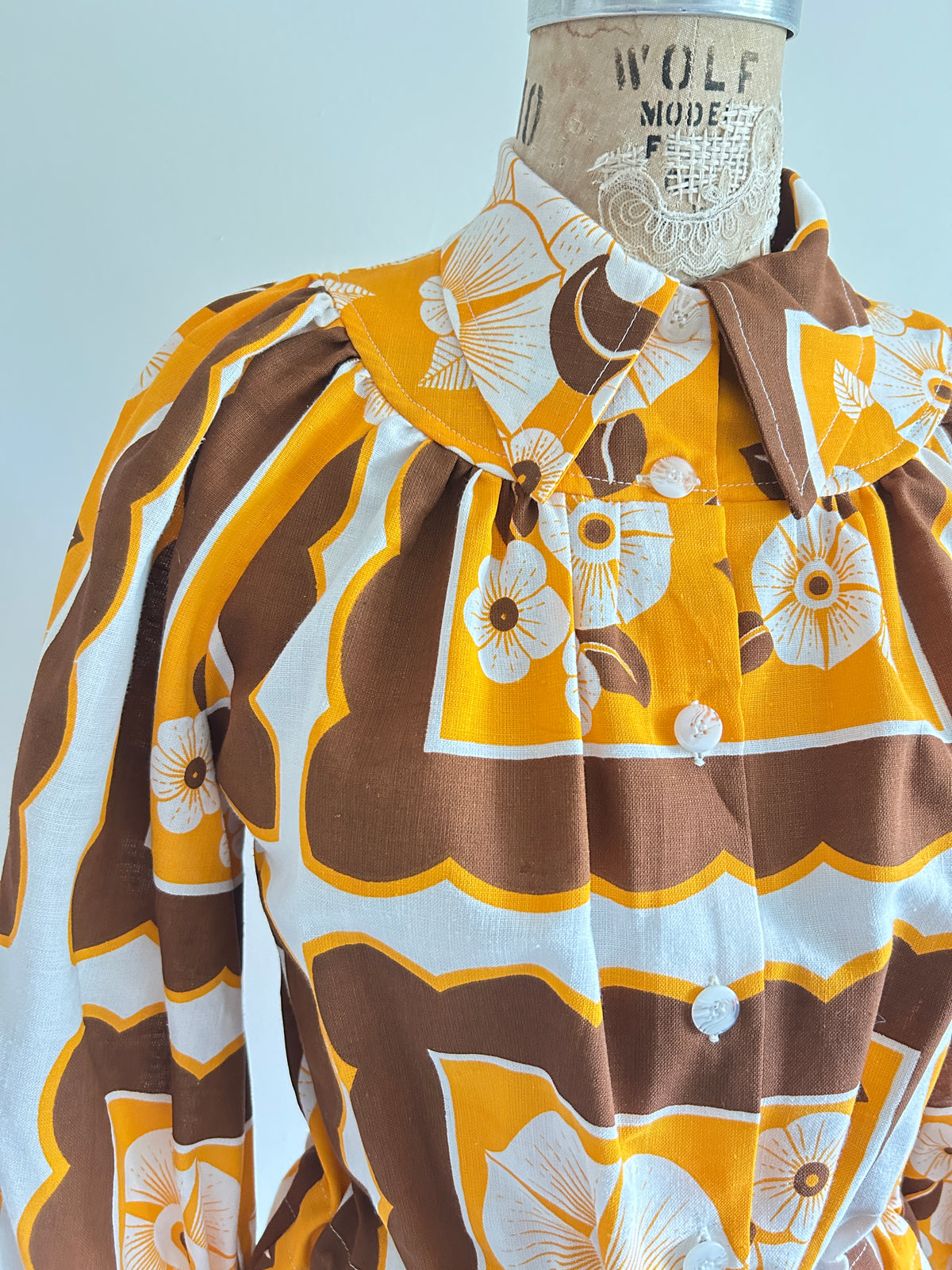 Jorgen Blouse - One of a Kind Upcycled Linen Cotton Buttondown Size XS/S #JORXXS3