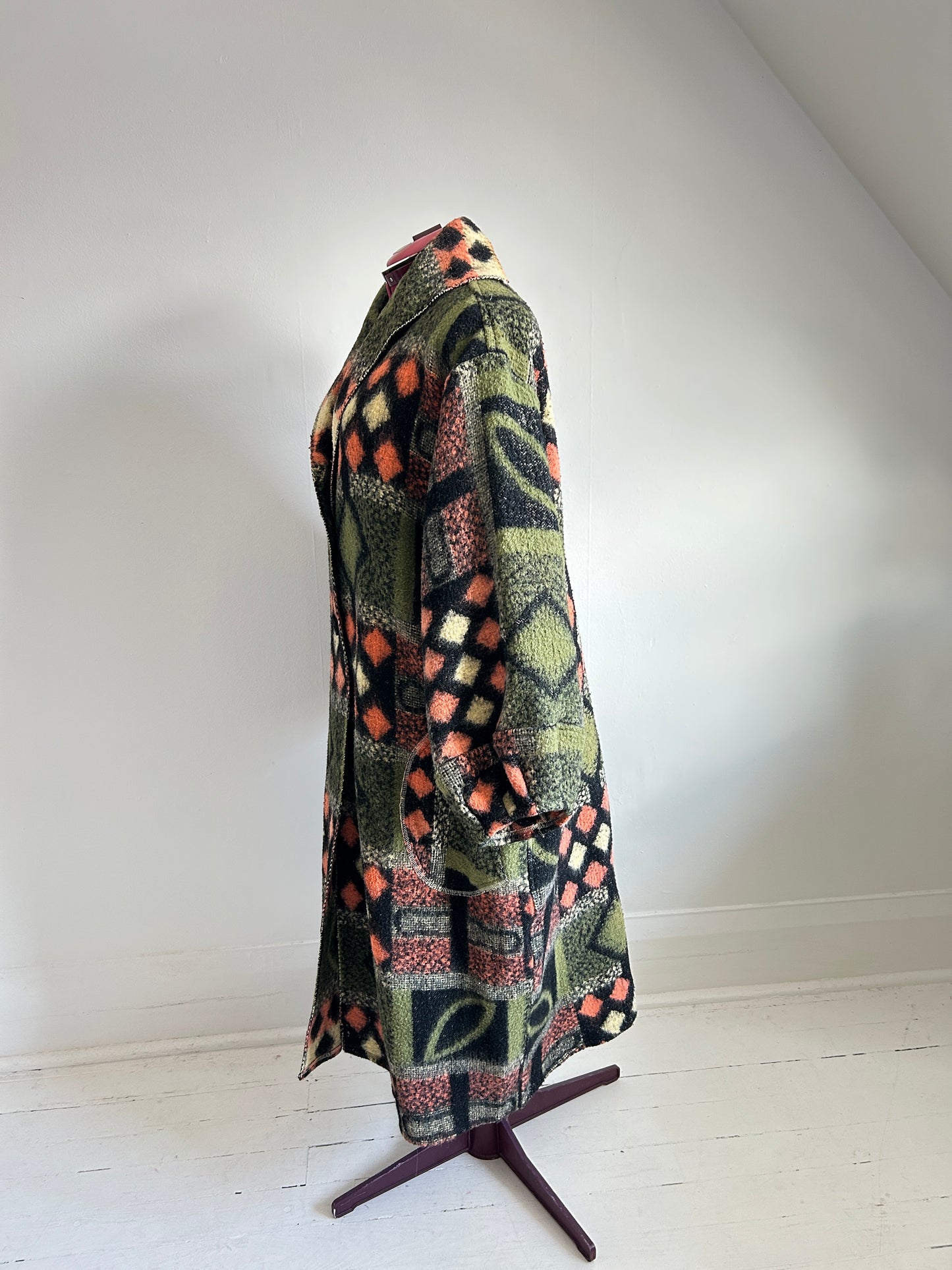 Vivianne Duster with Upcycled Vintage Blanket Size 2X/3X #CVDW23X55