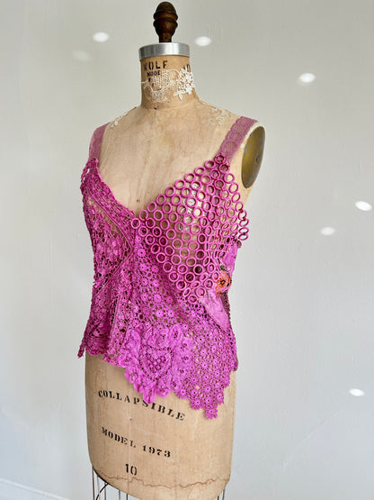 Mia Vintage Cotton Lace Dyed Cami Size M/L #MIA2