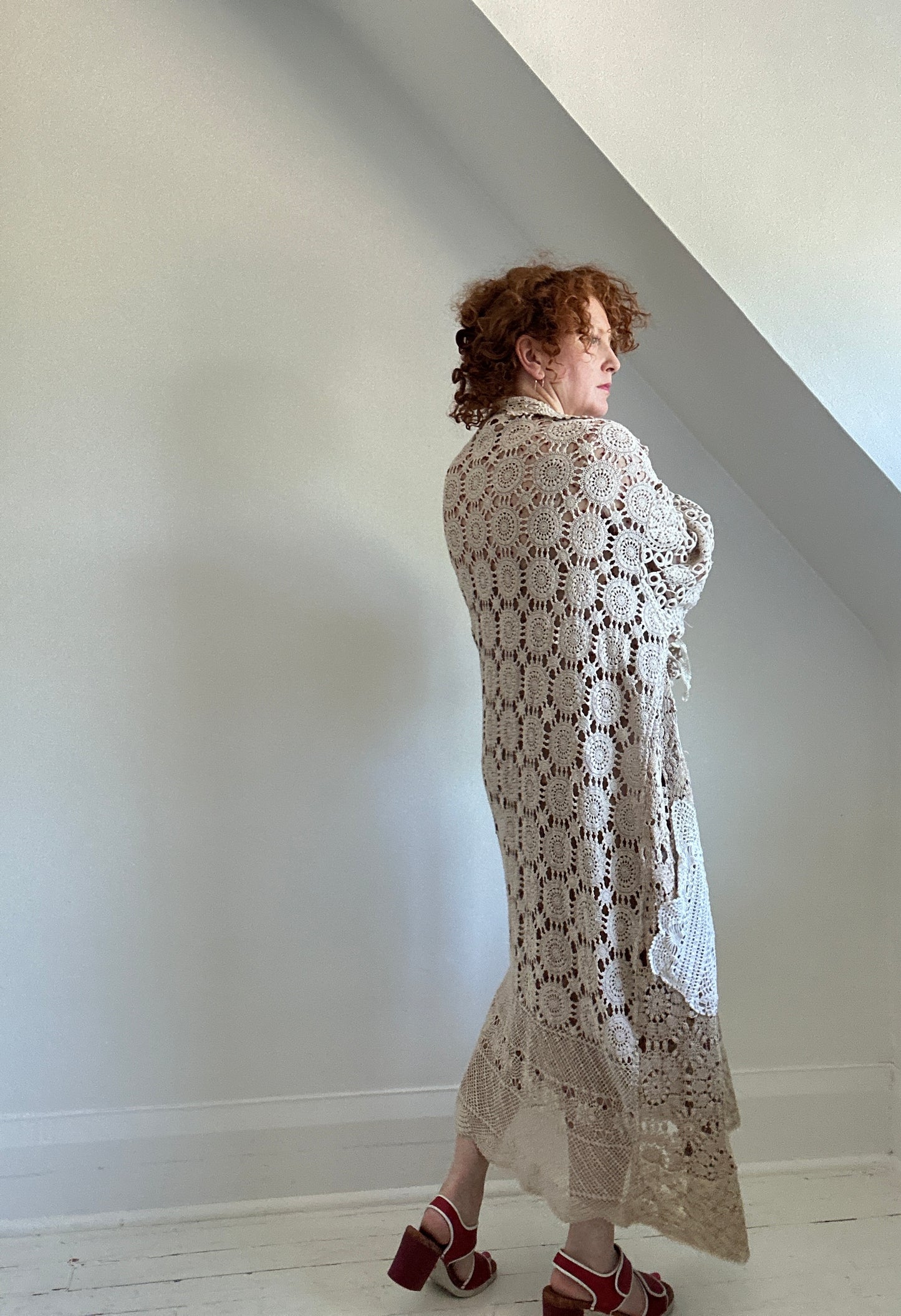 Vivianne Duster Vintage Crochet Size XL/2X #VIVCR5