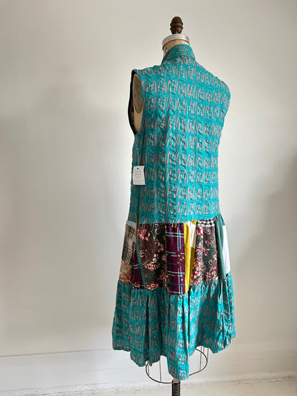 Carrie Dress - One of a Kind Upcycled & Vintage Textiles Size S/M #CAR10