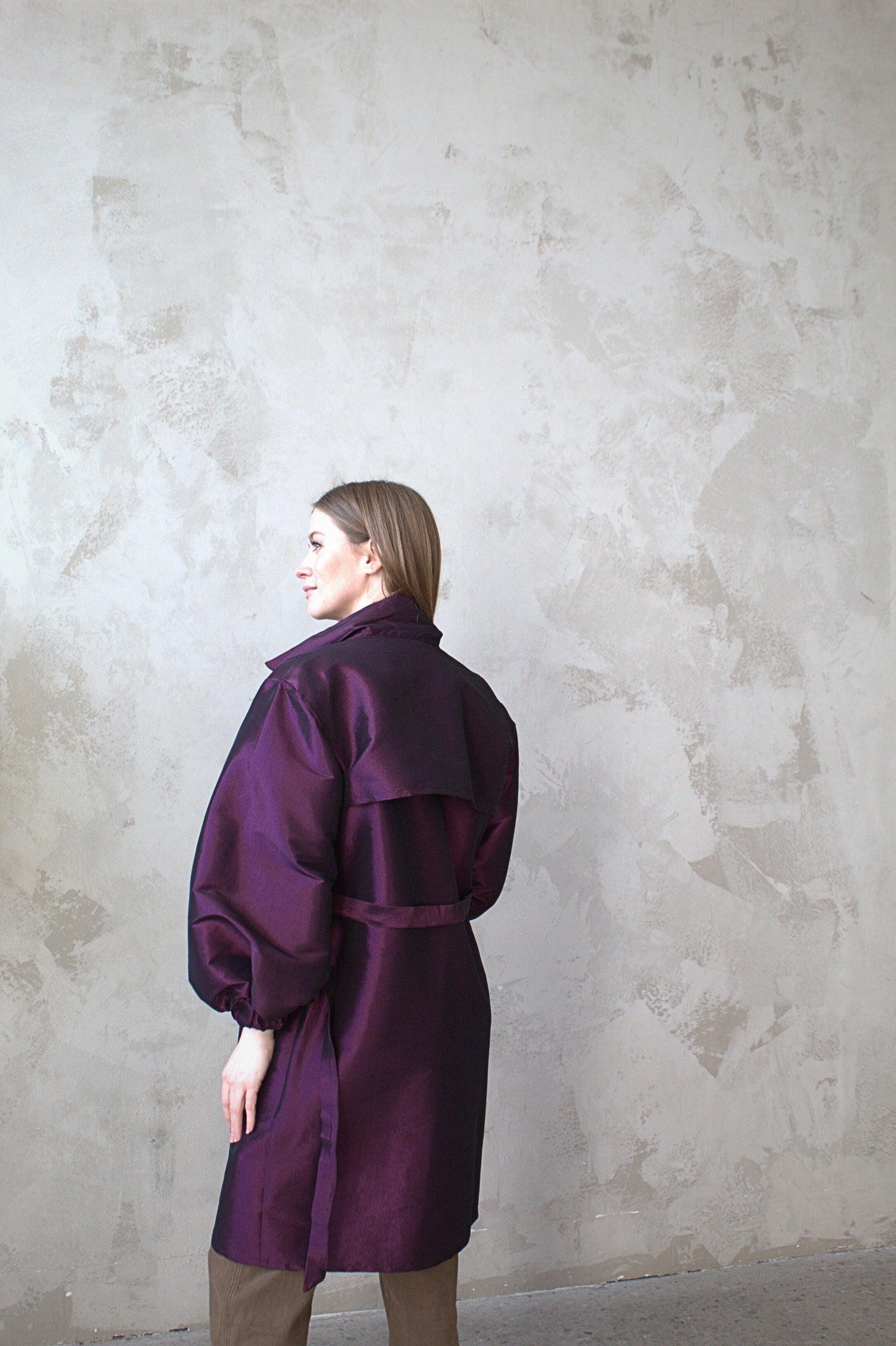 Edit Trench with Lightweight Tafetta Orchid Sizes XS-3X #CTEOR