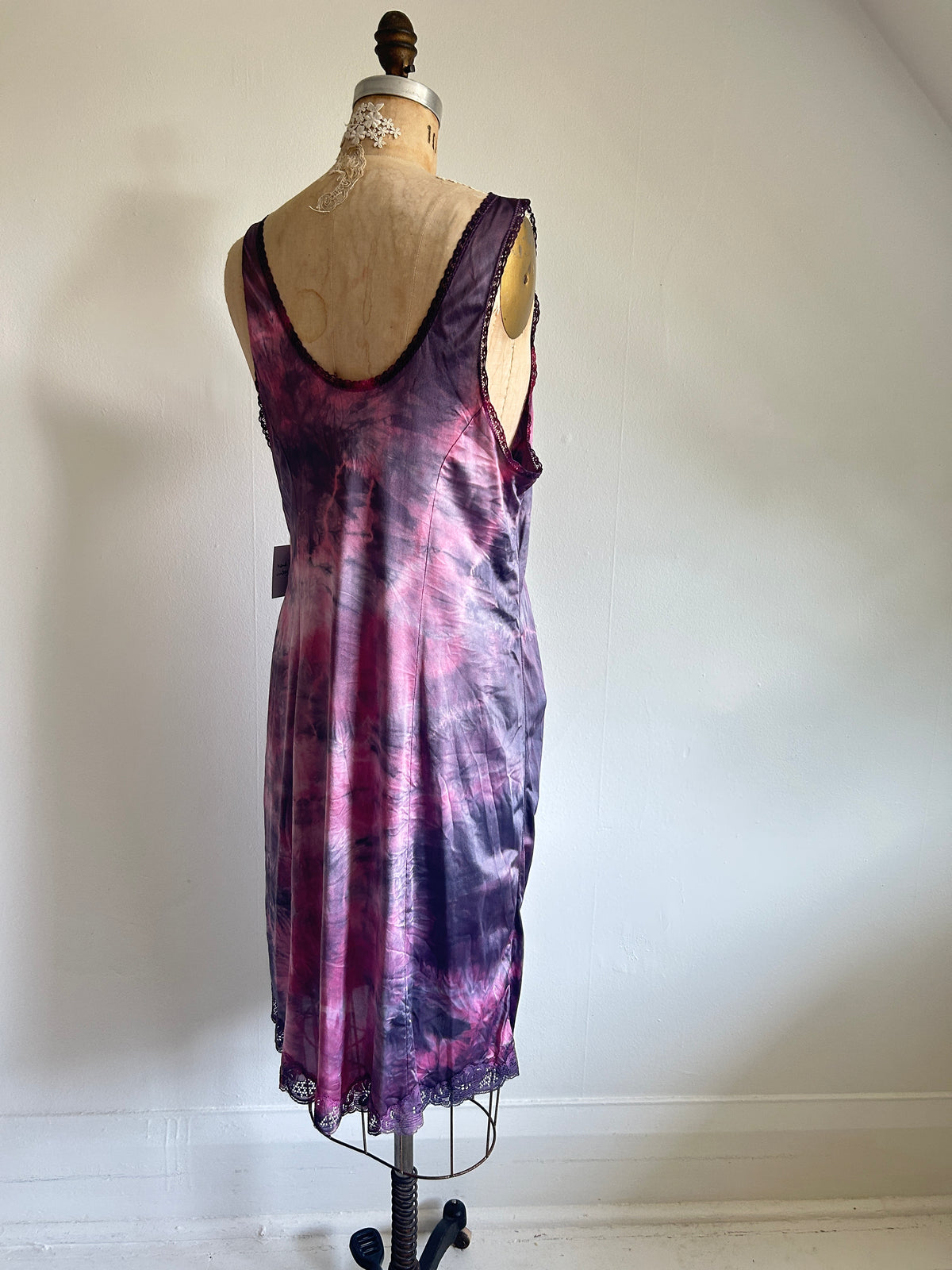 Hand Dyed Vintage Slip Dress Size L #VIN10