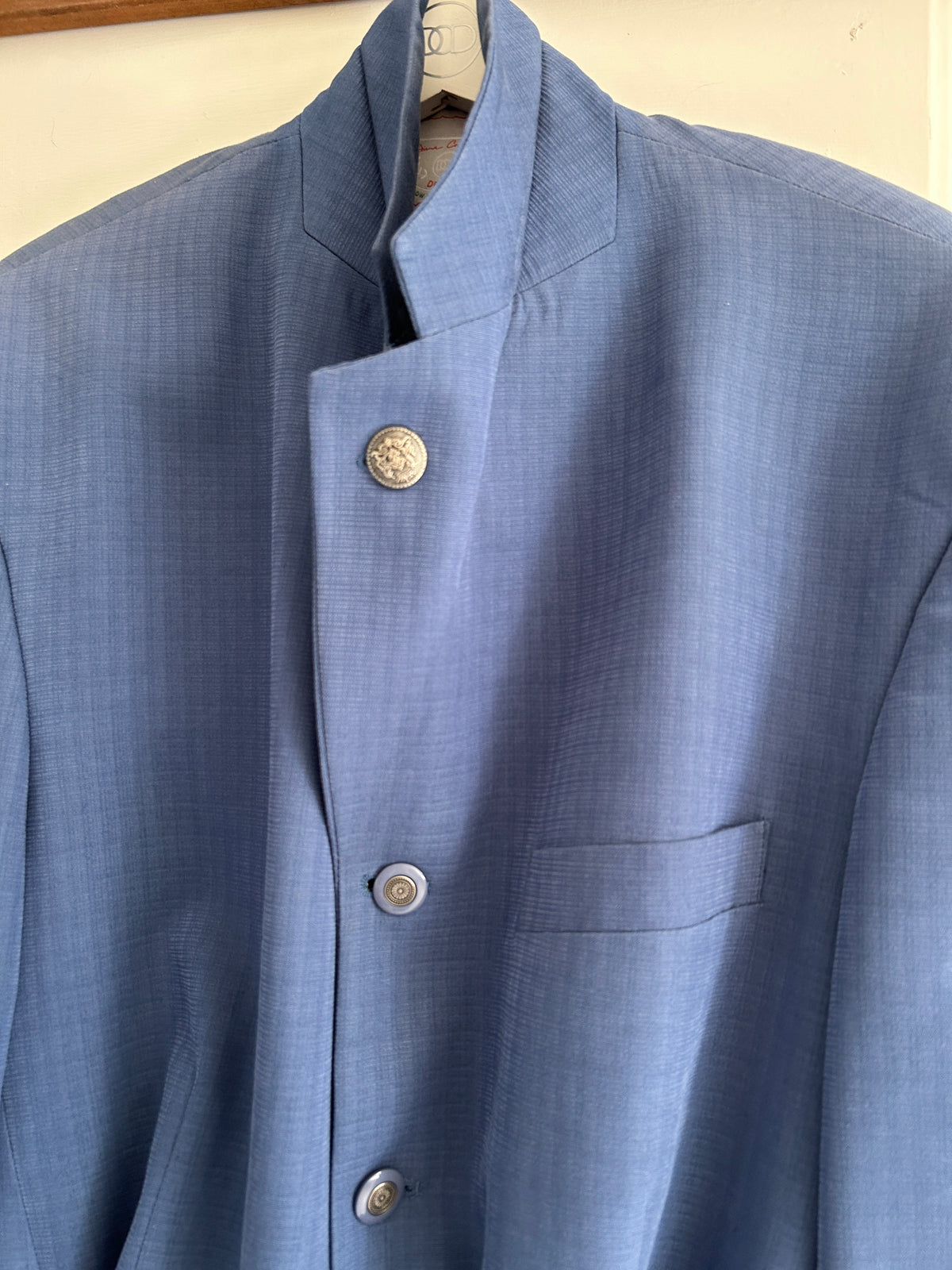 Cropped Upcycled L’Altro Vomo Blazer with Denim Belt Size L/XL #BLAZLXL4