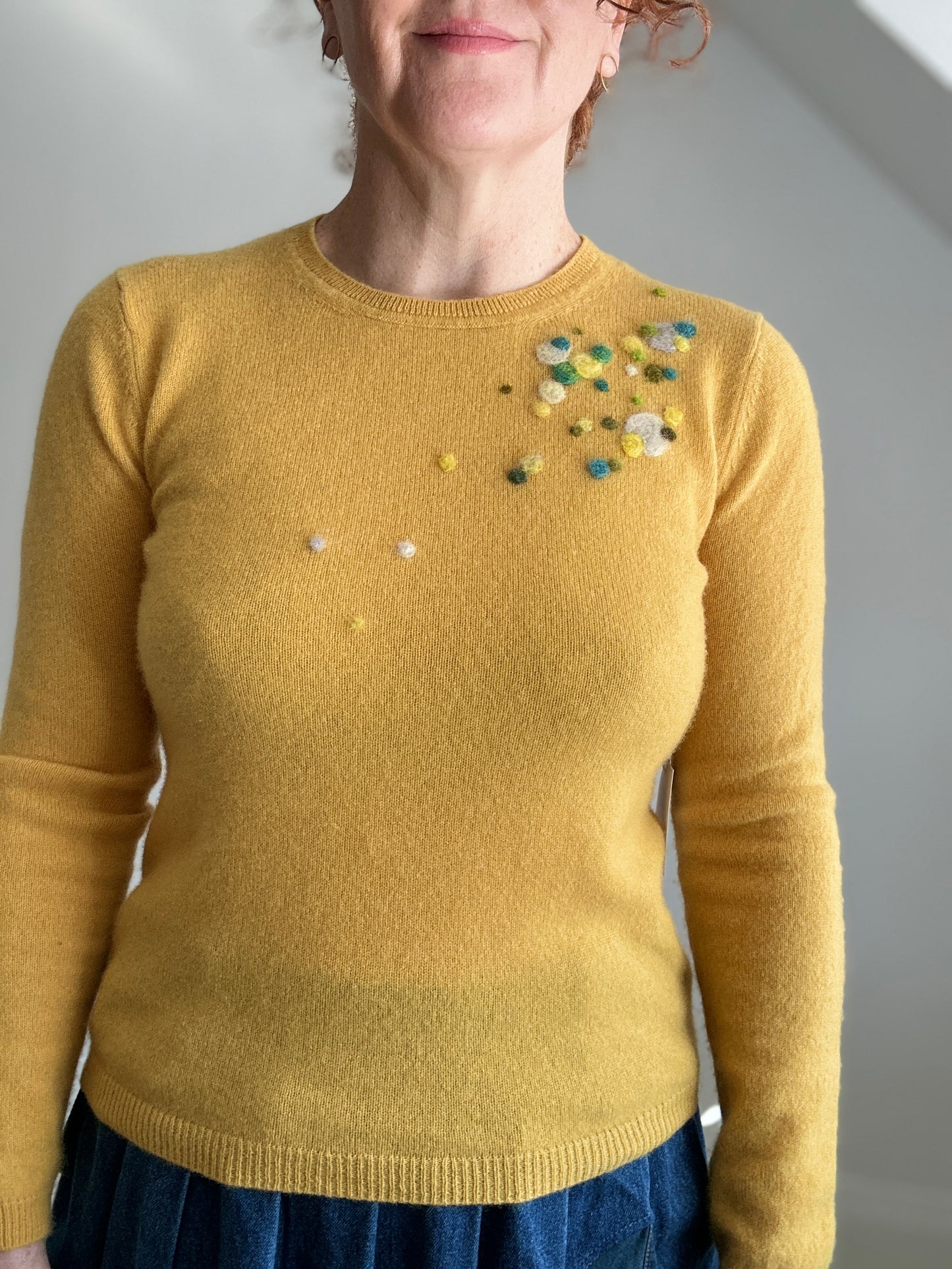 Needlefelted Confetti Cashmere Sweater S/M #CONCASSM2