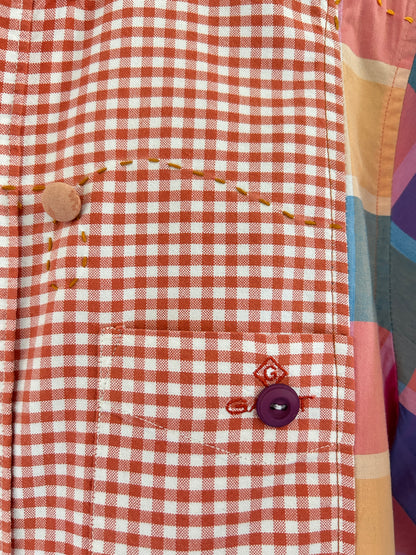 Reworked “Tuxedo Workwear” Buttondown Shirt with Handstitching XL/2X #TBX2X4