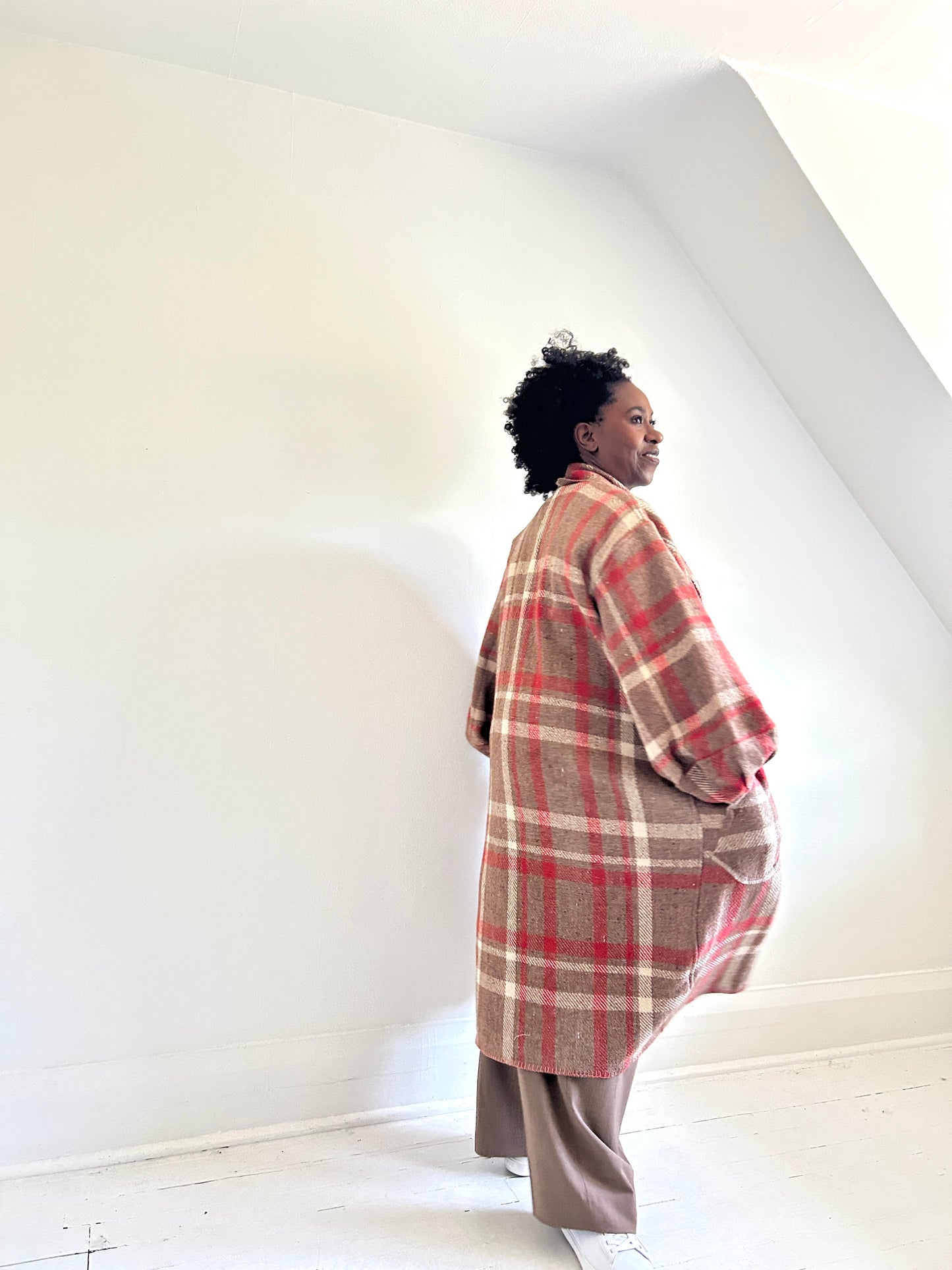 Vivianne Duster with Upcycled Vintage Wool Blanket Size 2X/3X #VIVW21