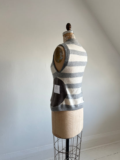 Abstract Art Patched Upcycled Cashmere Vest Size XS/S #CAVXXS22