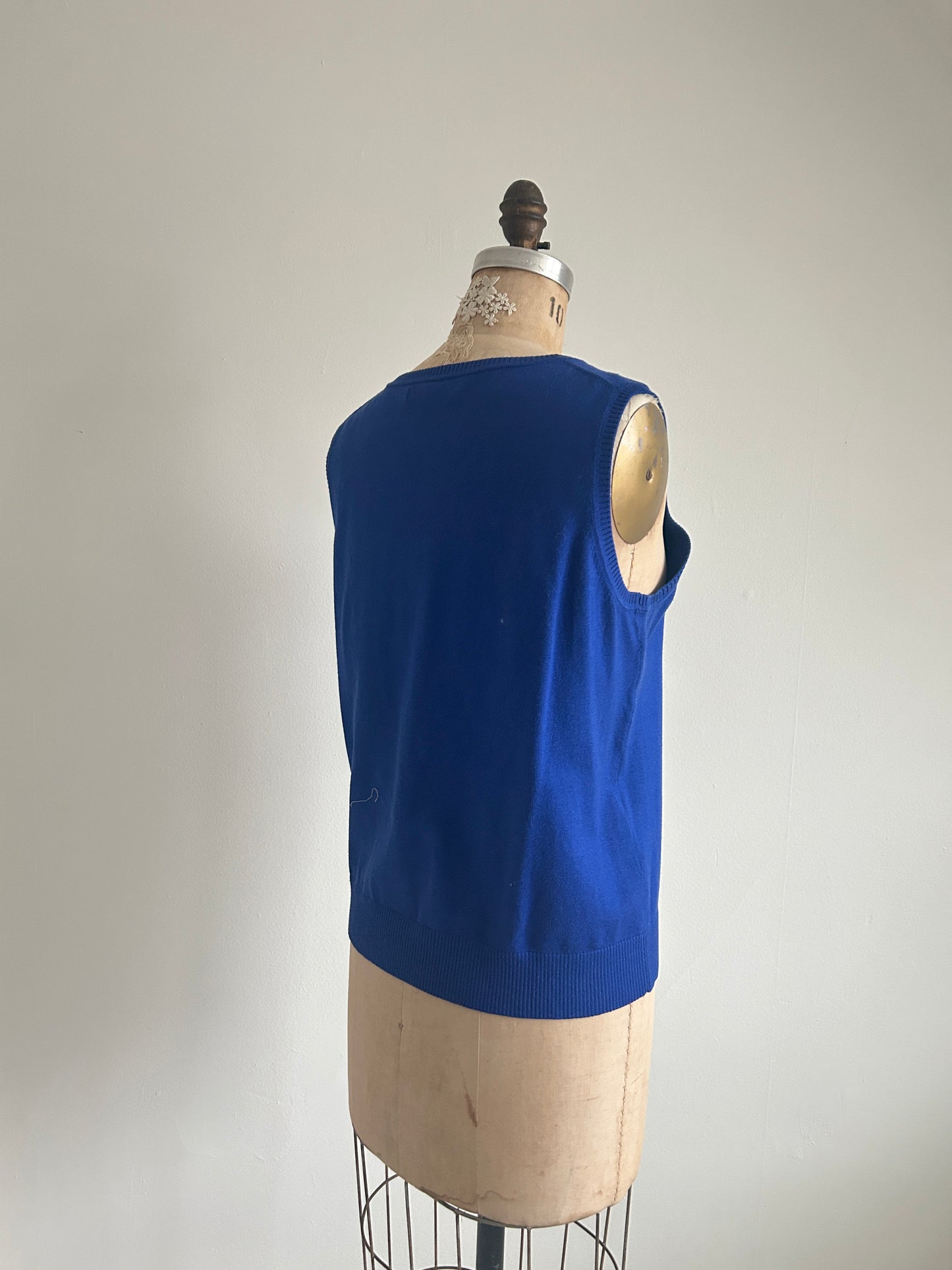 Abstract Art Patched Upcycled Silk, Cotton & Cashmere Vest Size XL/2X #CAVX2X28