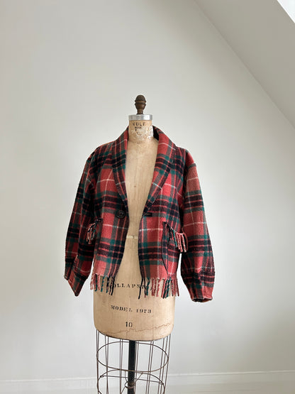 Vivianne Cropped Jacket with Upcycled Vintage Wool Size M/L #CVCWML46