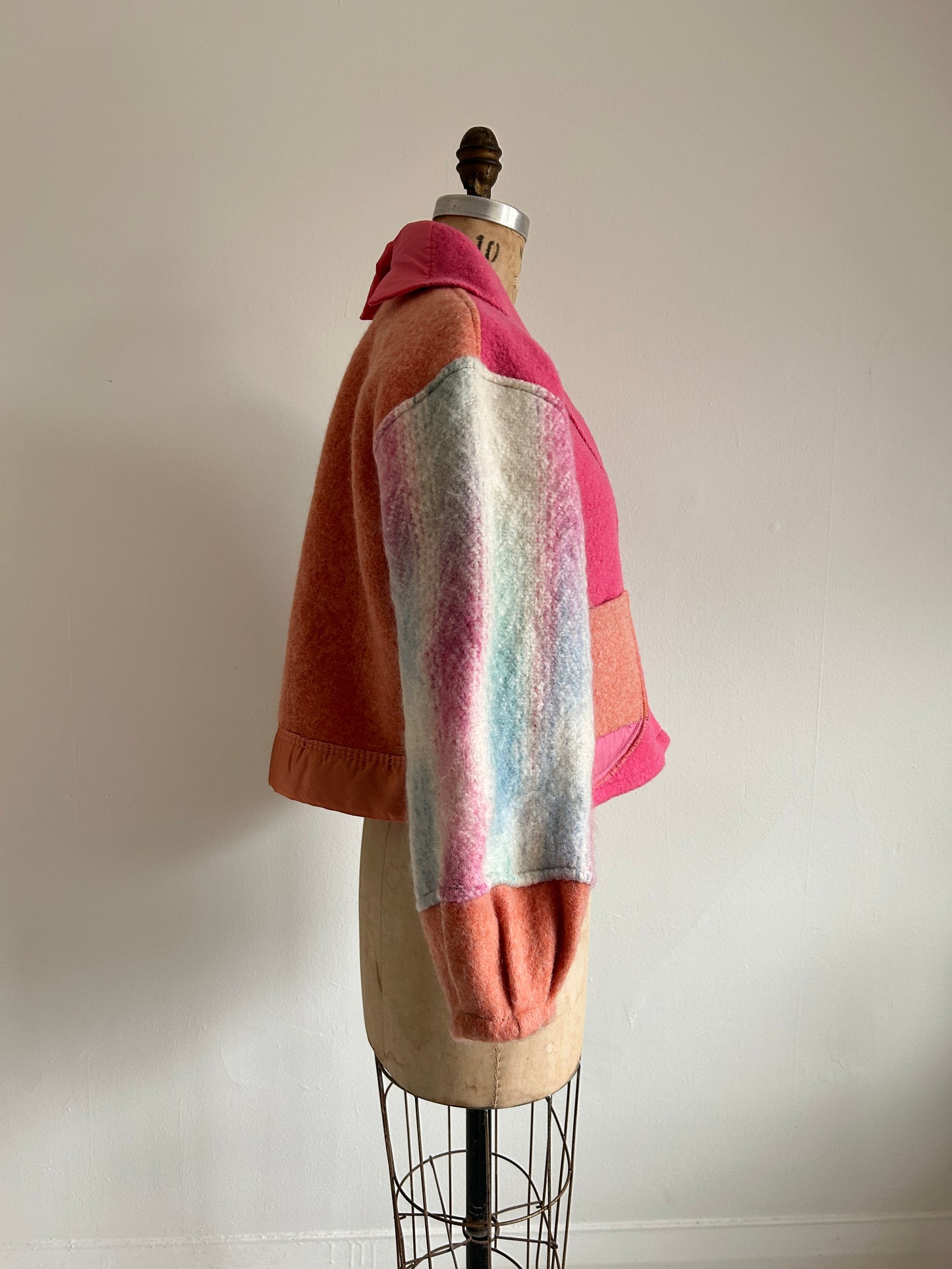 Vivianne Cropped Jacket with Upcycled Vintage Wool Size S/M #CVCWSM58