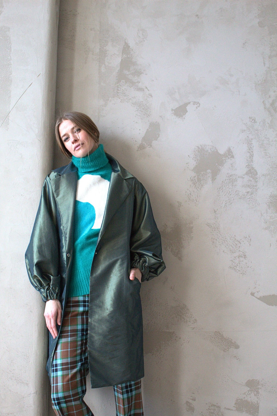 Abstract Art Patched Upcycled Cashmere & Angora Sweater S/M #CASSM2