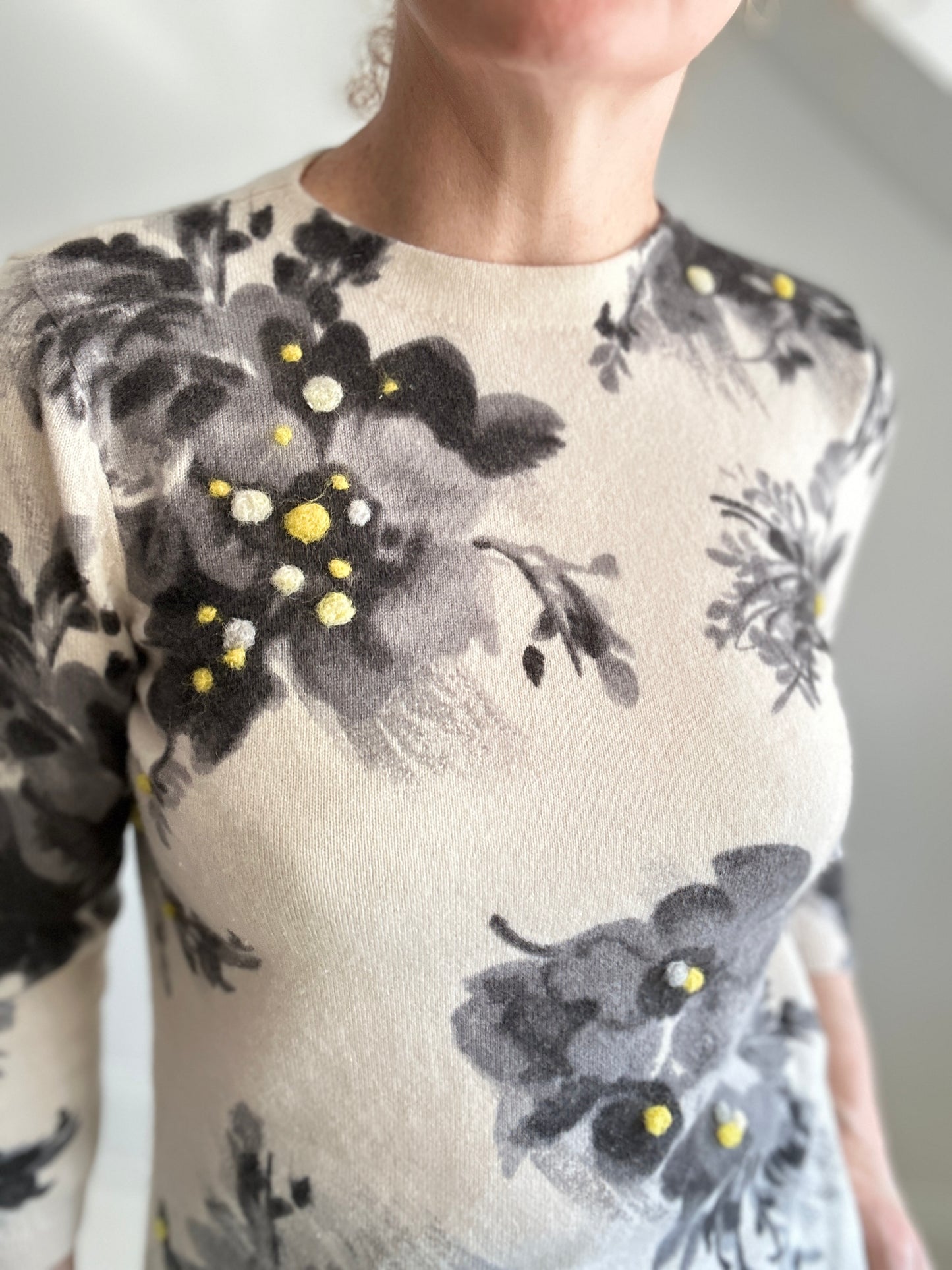 Needlefelted Confetti Cashmere Sweater S/M #CONCASSM1