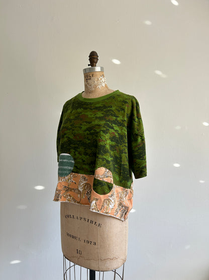 Reworked Preloved Vintage Parklands Canada and Tiger Cropped Tshirt - Circle Series Size 2X/3X #TSHIRT2