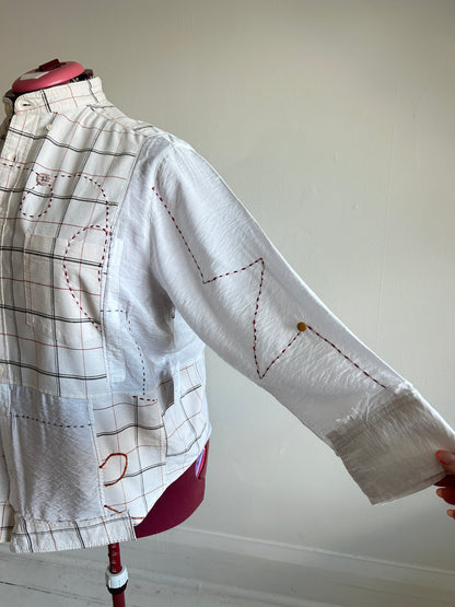 Reworked “Tuxedo Workwear” Buttondown Shirt with Handstitching 2X #TB23X8