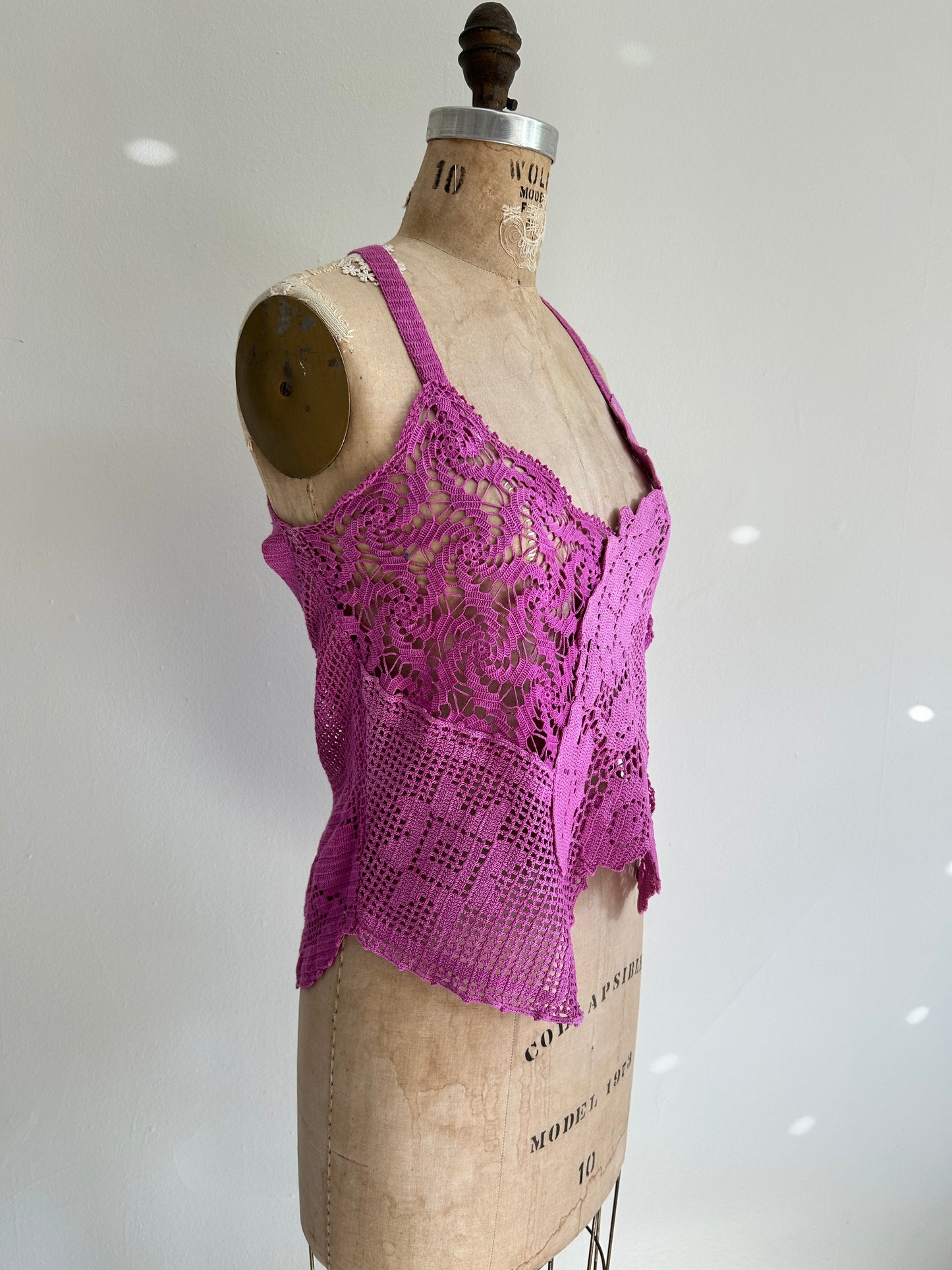 Mia Vintage Cotton Lace Dyed Cami Size XS/S #MIA1