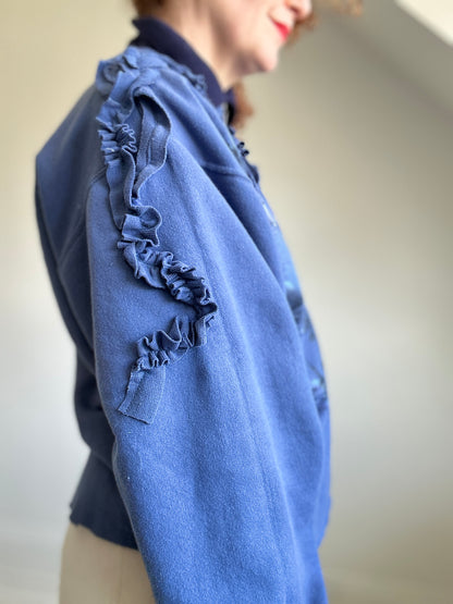 Ruffled Vintage Zip Up Sweatshirt M/L #SWML5