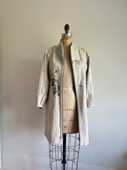 Billie Zip Up Jacket with Upcycled Painters Drop Cloths Size XS/S #BILLJXSS10