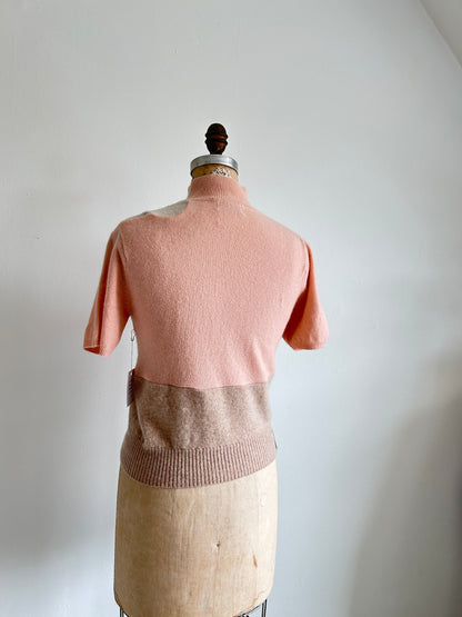 Abstract Art Patched Upcycled Lord & Taylor Cashmere Sweater XS/S #ART17