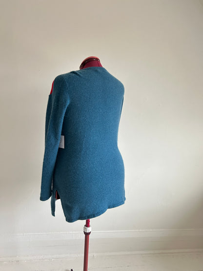 Abstract Art Patched Upcycled Cashmere Sweater L/XL #CAS23X36