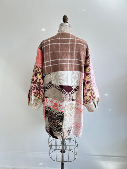 Vivianne Jacket with Upcycled Woven Throw Patchworked Size M/L #VIVT4
