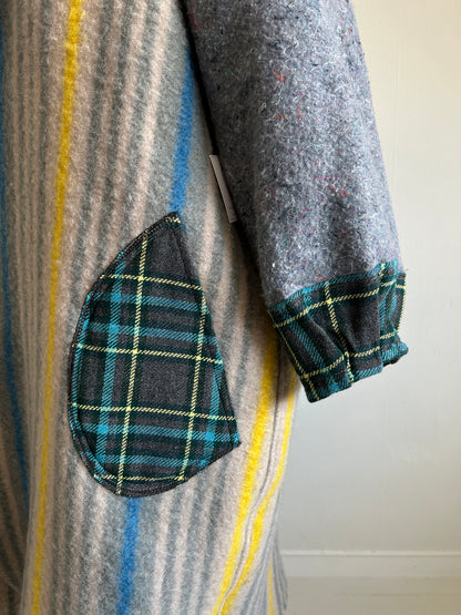 Vivianne Duster with Upcycled Vintage Wool & Textiles Blanket Size 3X #CVDW23X54