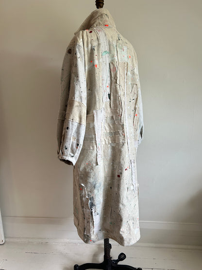 Trench with Upcycled Painters Drop Cloths Size XL/2X #TRENCHPX2X1