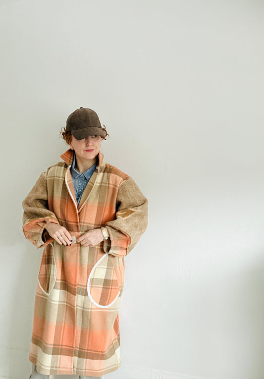 Trench with Vintage Wool Blankets Size XL/2X #TRENCH1