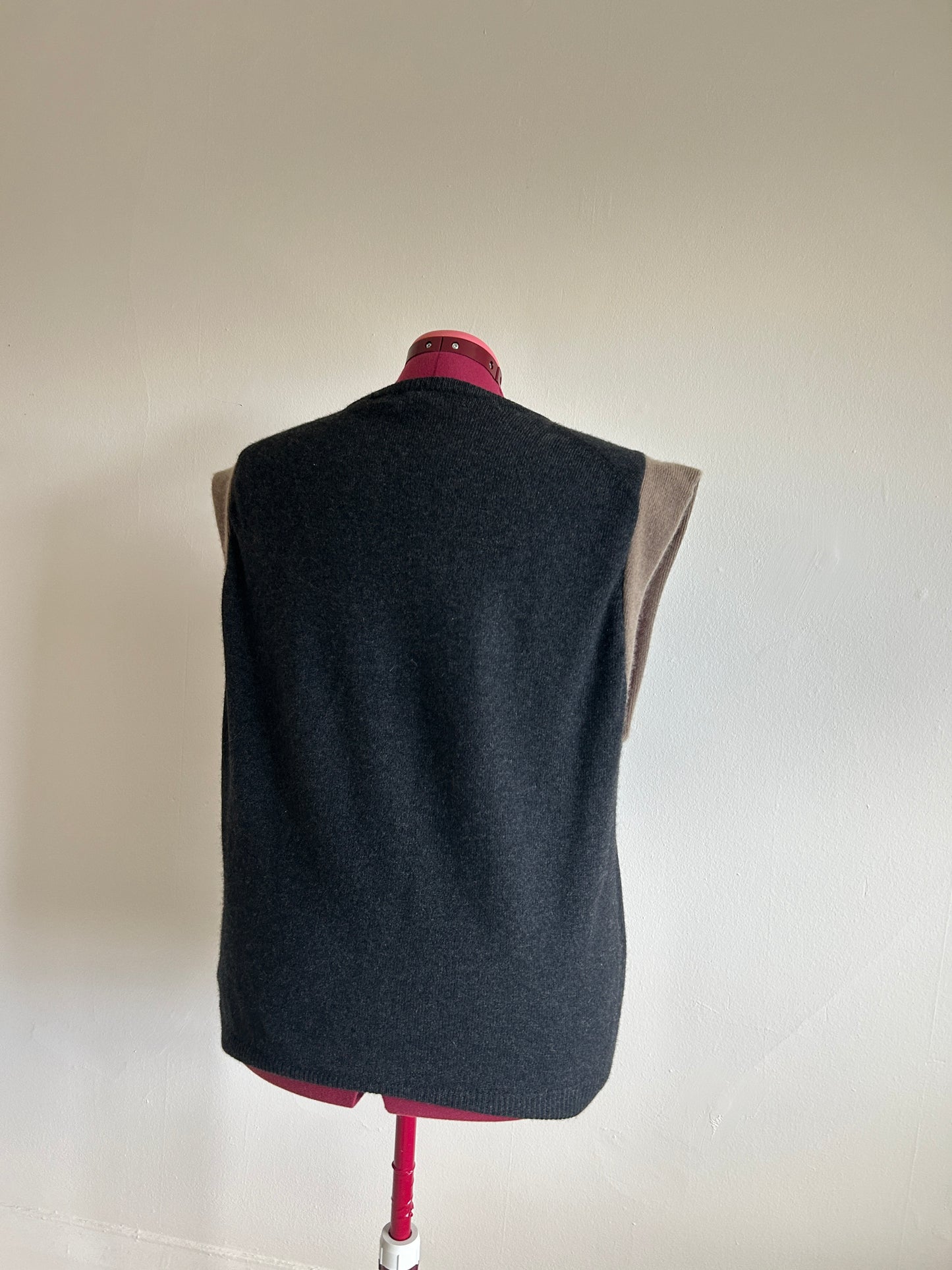 Abstract Art Patched Upcycled Cashmere Vest Size 3X/4X #CAV34X32