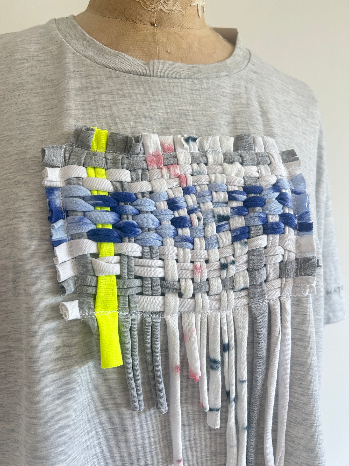 Reworked Preloved Cropped Tshirt - Woven Series Size L/XL #TSHIRT9