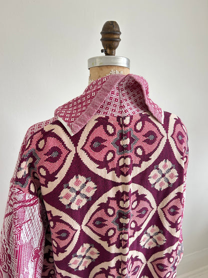 Vivianne Duster with Upcycled Throw Blanket Size XL/2X #CVDTX2X30
