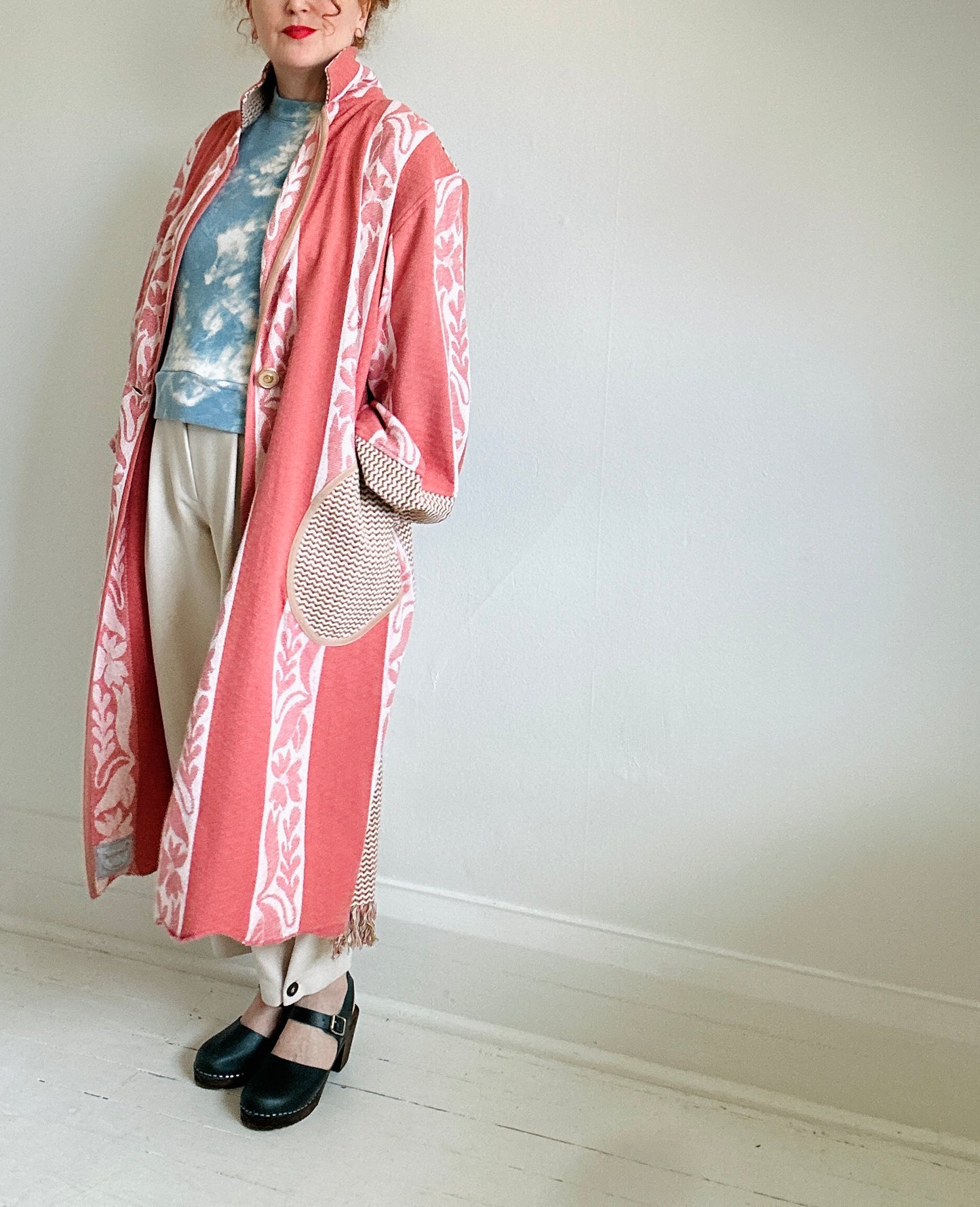 Trench with Vintage Lightweight Blankets Size 2X/3X #TRENCH23X100