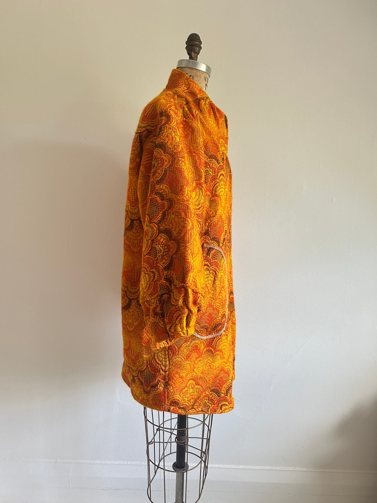 Billie Zip Up Jacket with Upcycled Vintage Draperies Size S/M #BILLJSM8