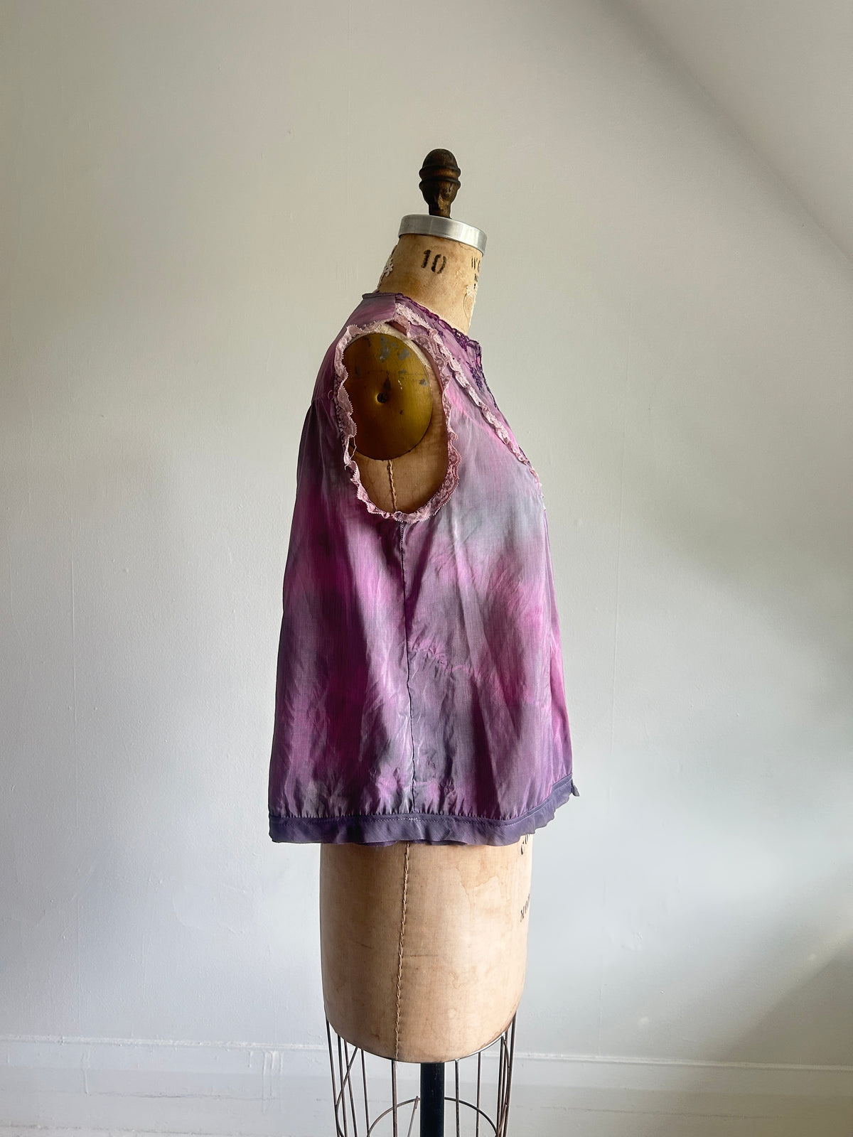 Hand Dyed Marbled Vintage Cropped Top Size L/XL #VIN5