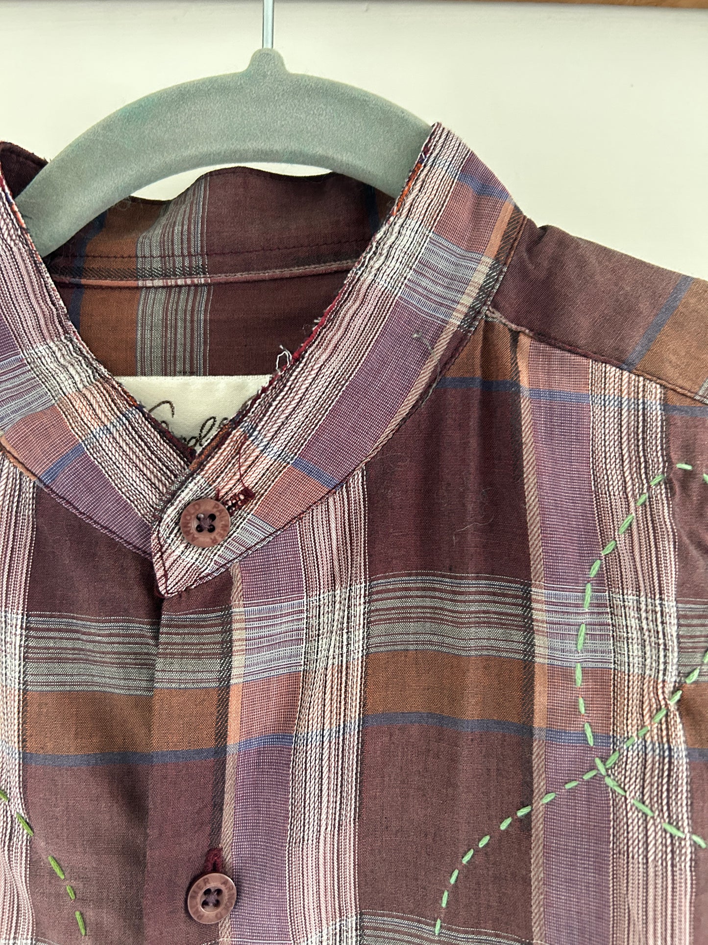 Reworked “Tuxedo Workwear” Buttondown Shirt with Handstitching M/L #TBML6