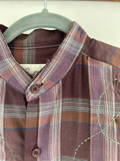 Reworked “Tuxedo Workwear” Buttondown Shirt with Handstitching M/L #TBML6