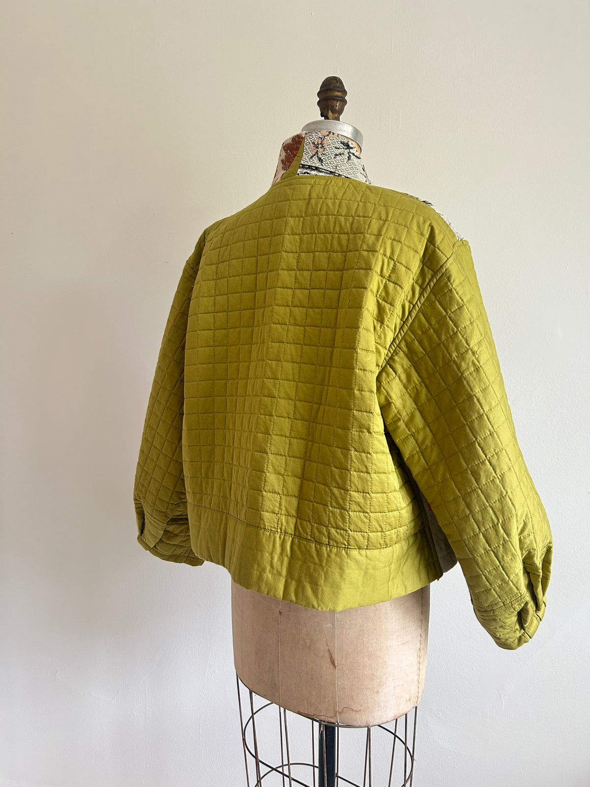 Billie Zip Up Jacket with Upcycled Spliced Scrap Vintage Textiles Size XL/2X #BILLX2XCR