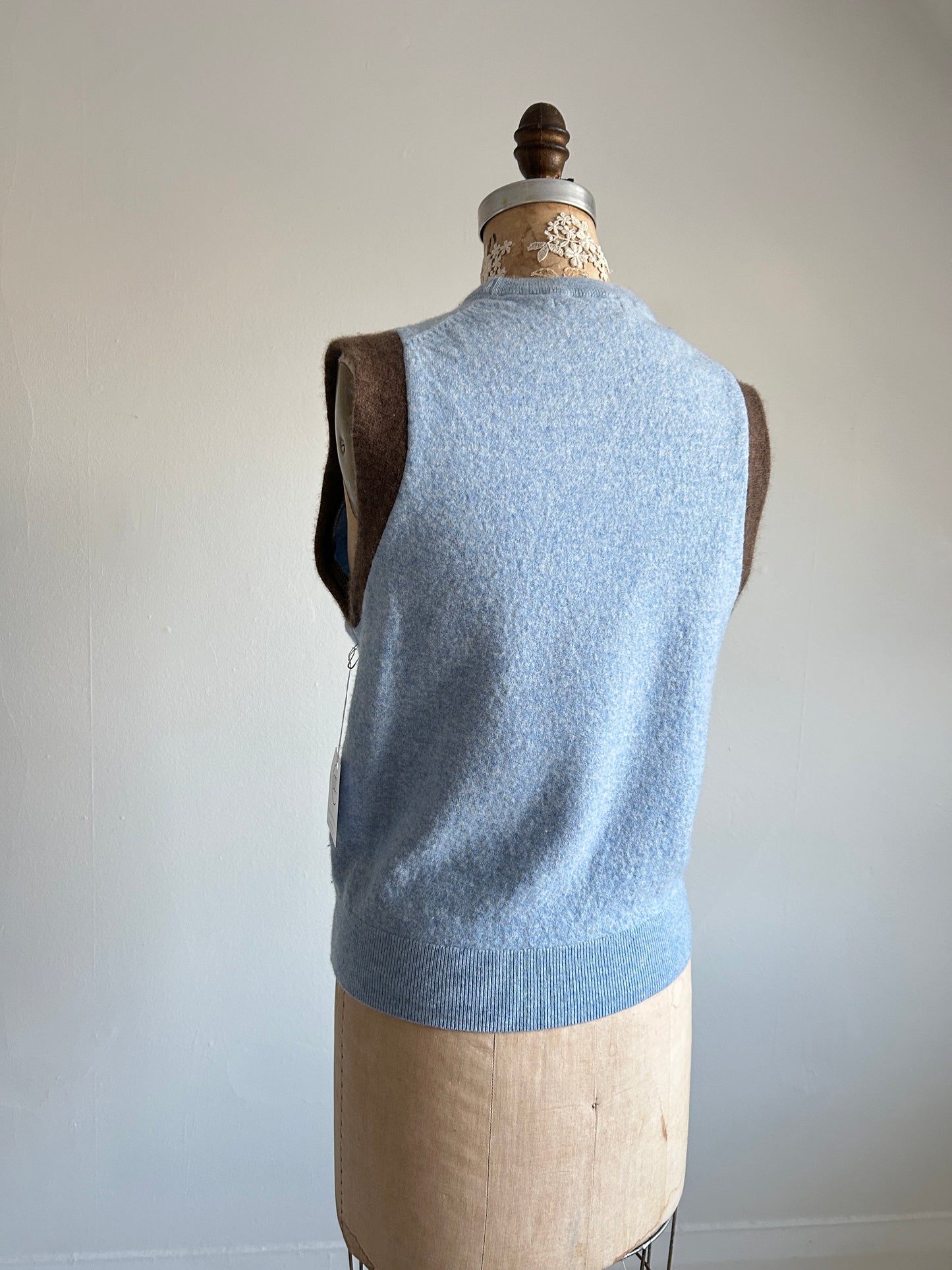 Abstract Art Patched Upcycled Cashmere Vest Size S/M #CAVSM20