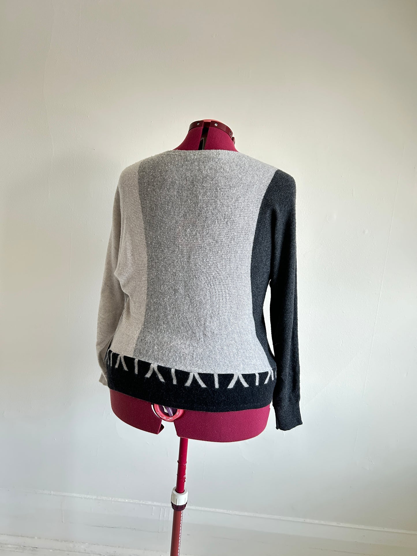 Abstract Art Patched Upcycled Cashmere Sweater 2X/3X #CAS23X24