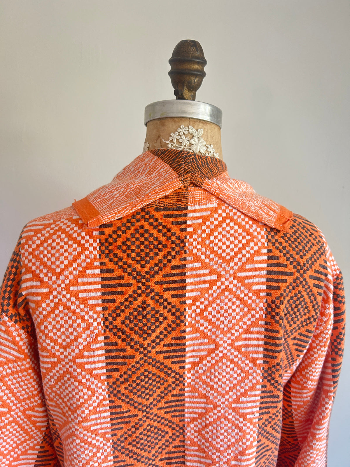 Vivianne Jacket with Upcycled Vintage Cotton Lightweight Throw Size S/M #CVBTXSS3