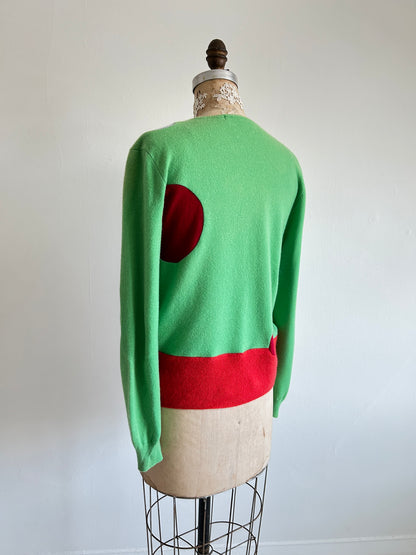 Abstract Art Patched Upcycled Cashmere Sweater L/XL #CASLXL19