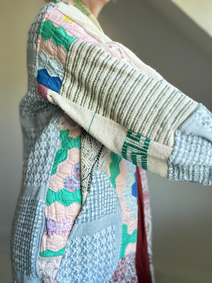 Vivianne Jacket with Upcycled Woven Throw Patchworked Size S/M #VIVT8