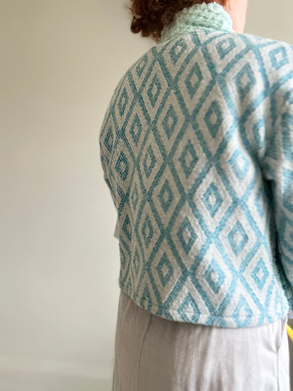 Vivianne Cropped Jacket with Upcycled Vintage Chenille Size S/M #CVCCHSM14