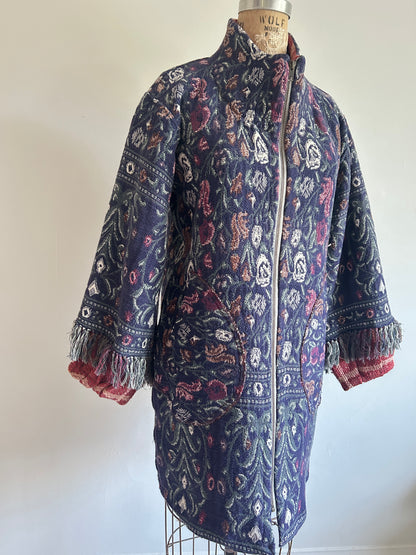 Billie Zip Up Jacket with Upcycled Throw Blankets Size XS/S #BILLJXSS