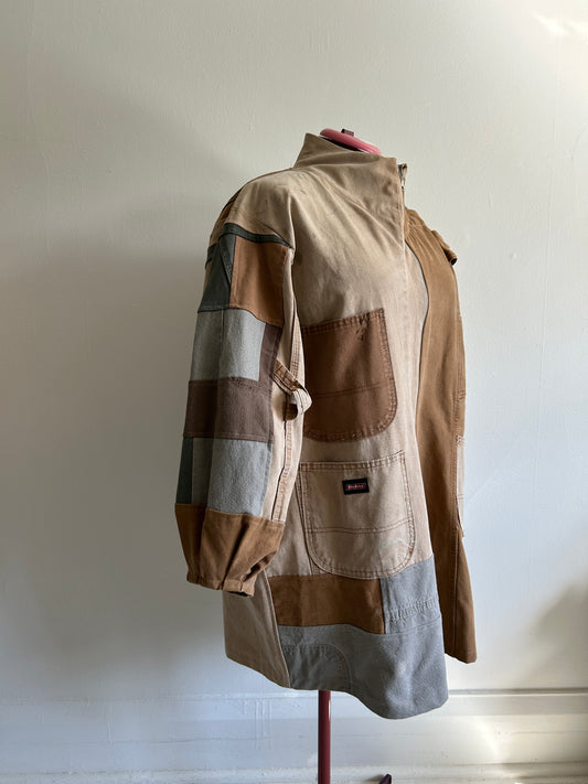 Billie Zip Up Jacket with Upcycled  Carhartt & Dickie Vintage Workwear Trousers  Size 2X/3X #BILLJCAR23X