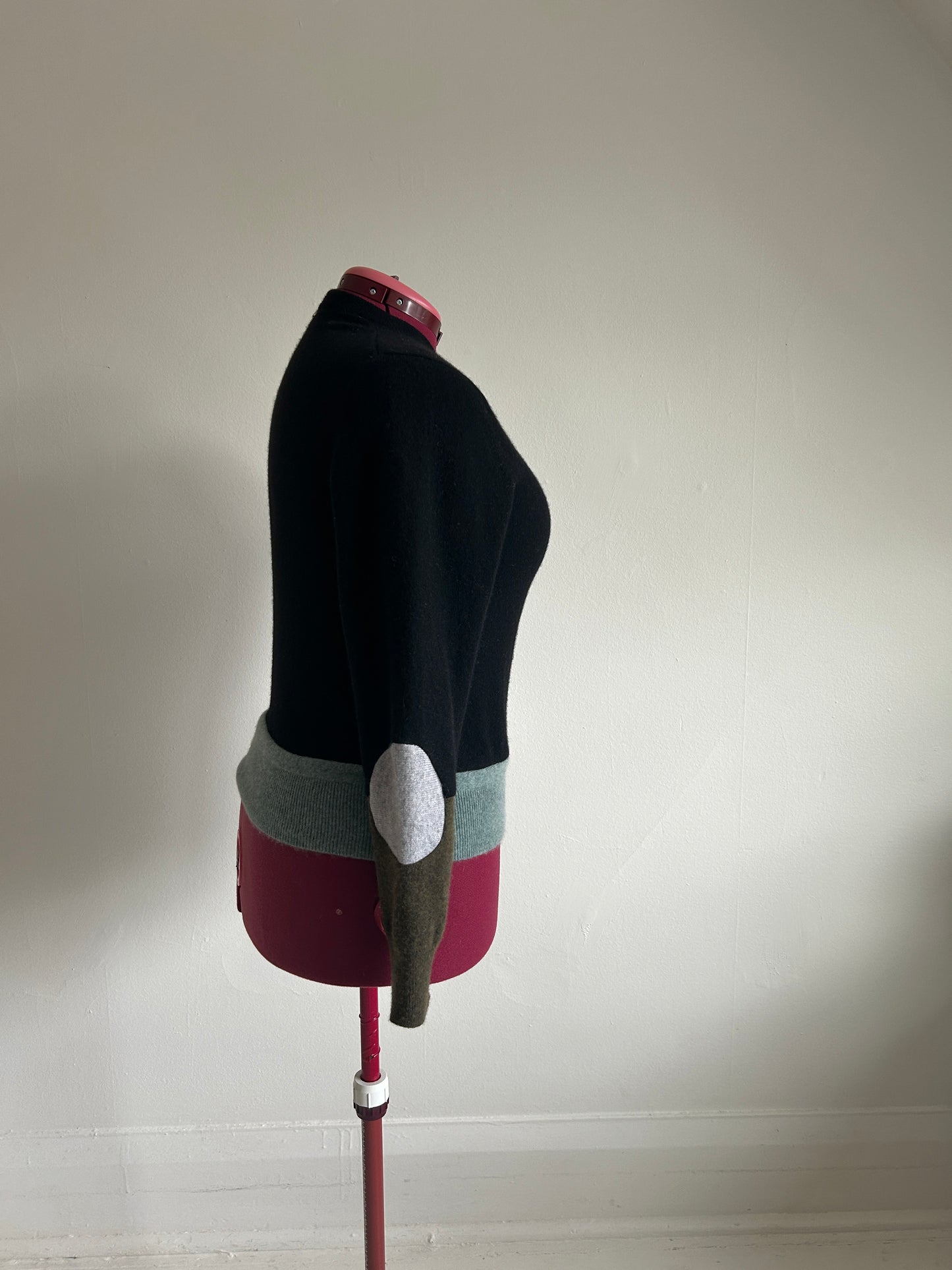 Abstract Art Patched Upcycled Cashmere Sweater L/XL #CASLXL30