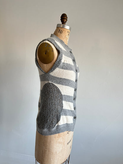 Abstract Art Patched Upcycled Cashmere Vest Size XS/S #CAVXXS22