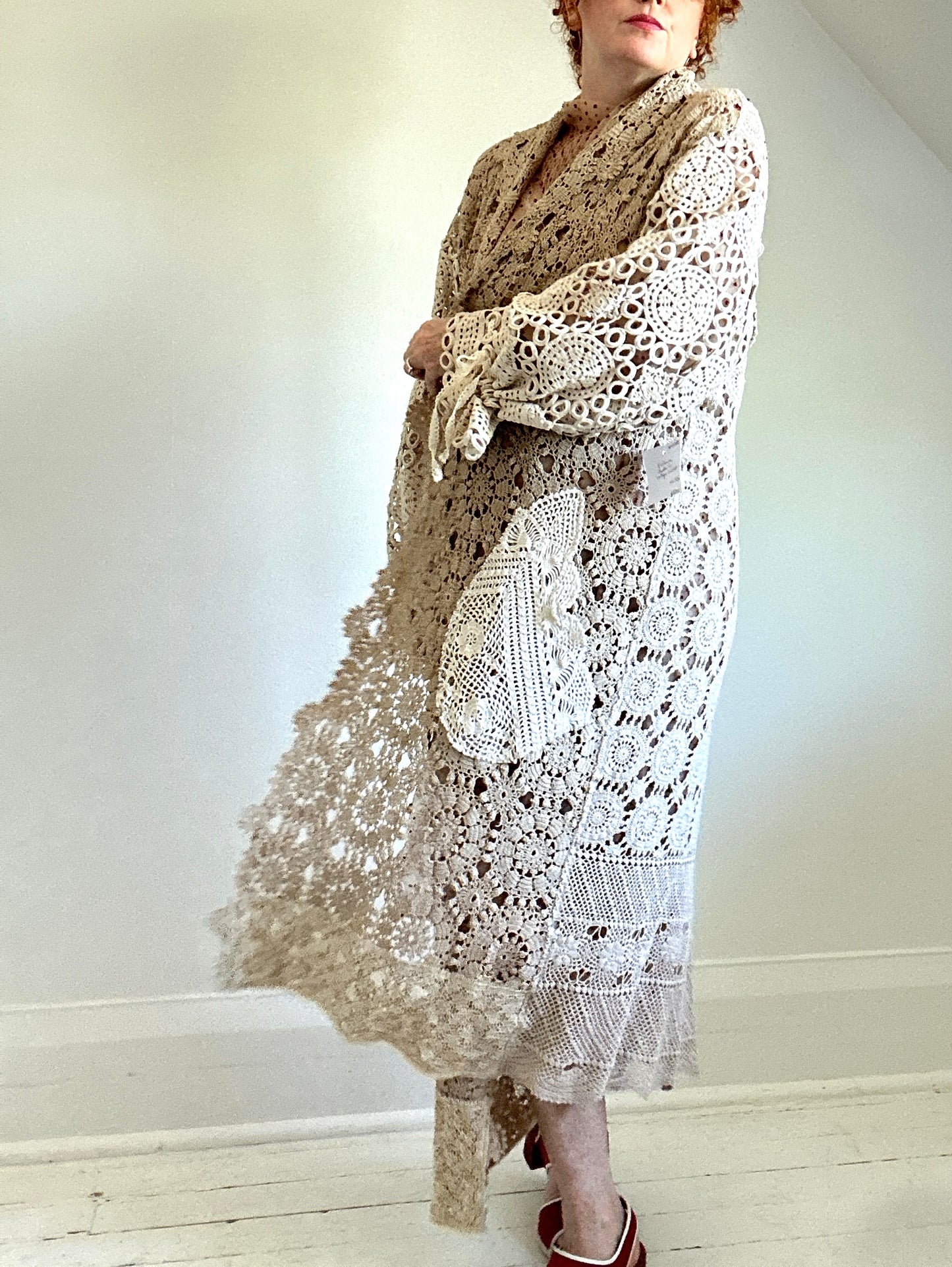Vivianne Duster Vintage Crochet Size XL/2X #VIVCR5