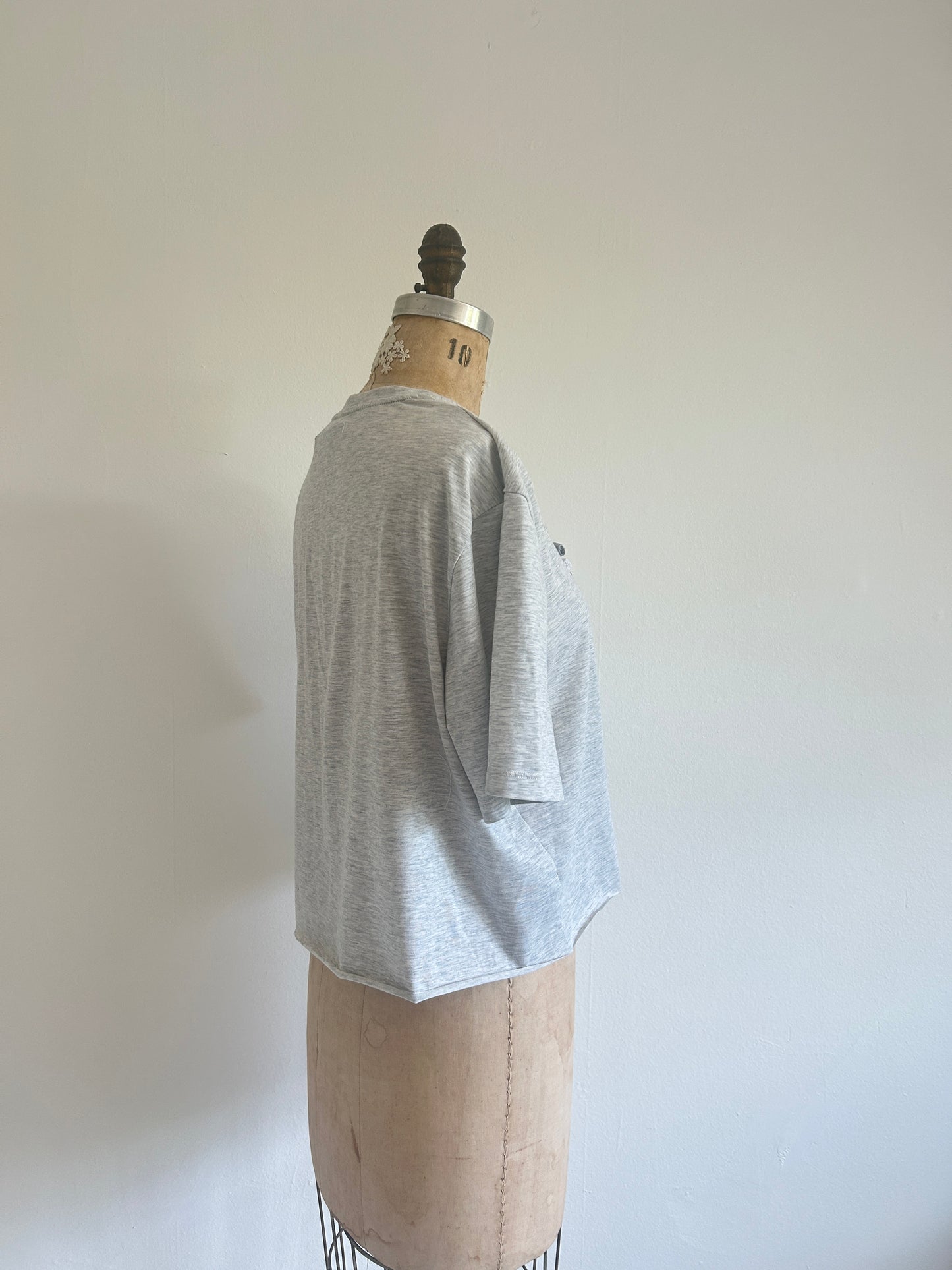 Reworked Preloved Cropped Tshirt - Woven Series Size L/XL #TSHIRT9