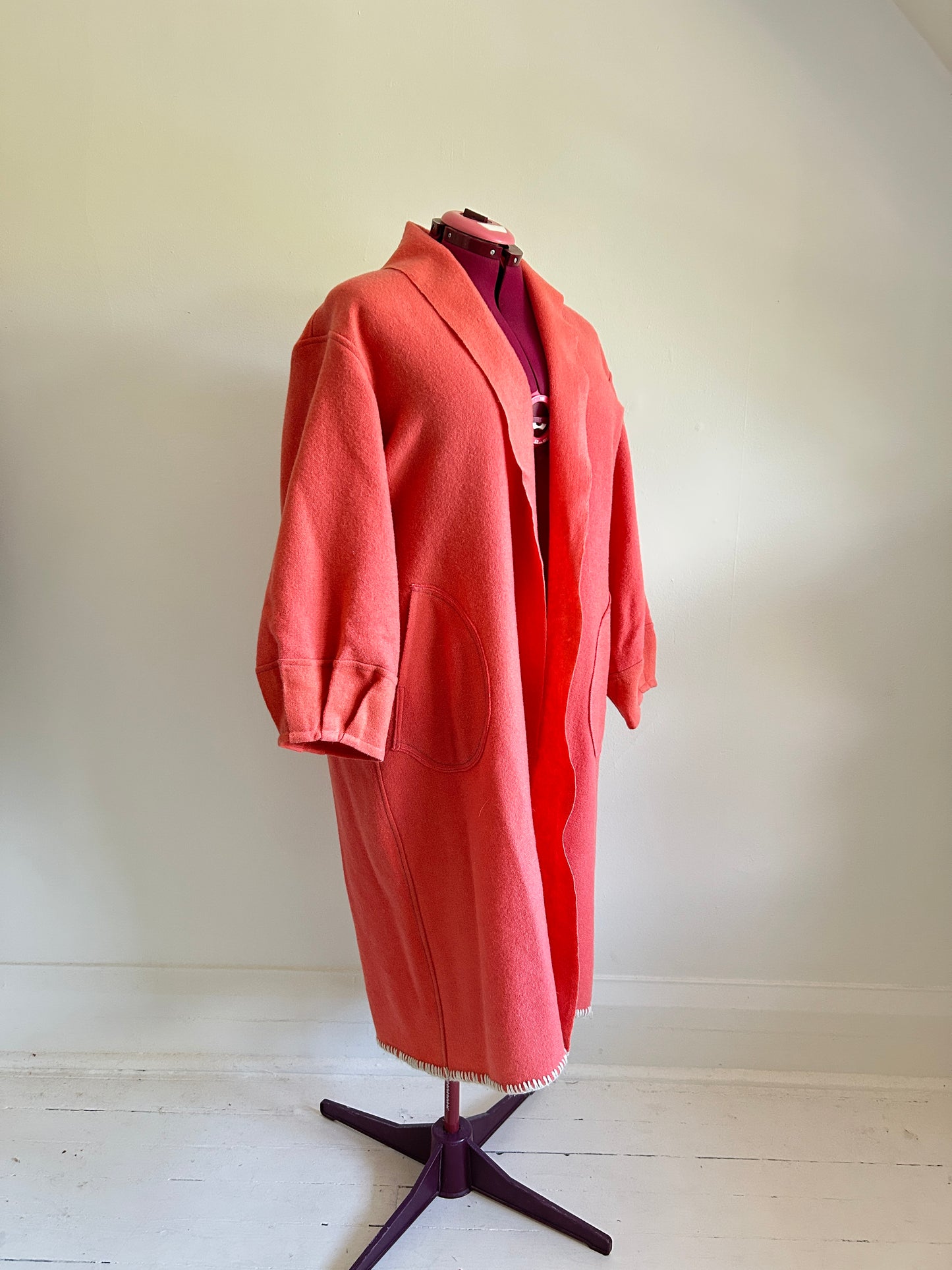 Vivianne Duster with Upcycled Vintage Wool Blanket Size 2X/3X #VIVW17